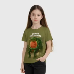 Детская футболка 3D Glorbo Fruttodrillo - brainrot animals meme - фото 2
