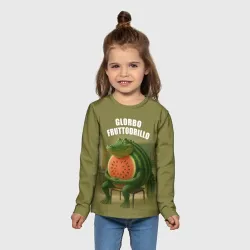 Детский лонгслив 3D Glorbo Fruttodrillo - brainrot animals meme - фото 2