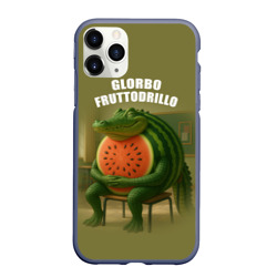 Чехол для iPhone 11 Pro Max матовый Glorbo Fruttodrillo - brainrot animals meme