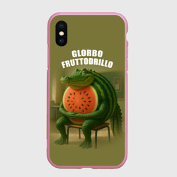 Чехол для iPhone XS Max матовый Glorbo Fruttodrillo - brainrot animals meme