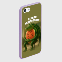 Чехол для iPhone 5/5S матовый Glorbo Fruttodrillo - brainrot animals meme - фото 2