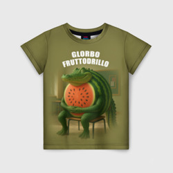 Детская футболка 3D Glorbo Fruttodrillo - brainrot animals meme