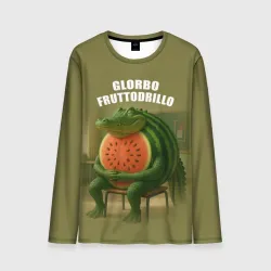 Мужской лонгслив 3D Glorbo Fruttodrillo - brainrot animals meme