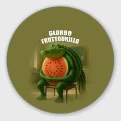 Круглый коврик для мышки Glorbo Fruttodrillo - brainrot animals meme