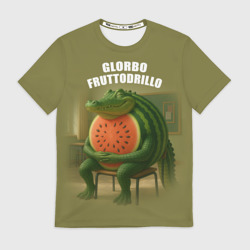 Мужская футболка 3D Glorbo Fruttodrillo - brainrot animals meme
