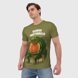 Мужская футболка 3D Glorbo Fruttodrillo - brainrot animals meme - фото 2