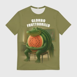 Мужская футболка 3D Glorbo Fruttodrillo - brainrot animals meme