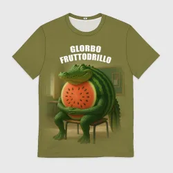 Мужская футболка 3D Glorbo Fruttodrillo - brainrot animals meme