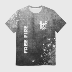 Мужская футболка 3D Free Fire - grey gradient вертикально