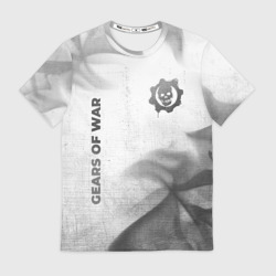 Мужская футболка 3D Gears of War - white gradient вертикально