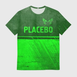 Мужская футболка 3D Placebo - green gradient посередине