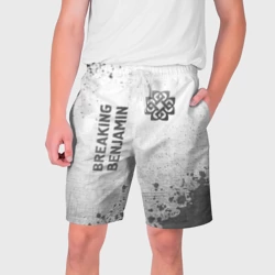 Мужские шорты 3D Breaking Benjamin - white gradient вертикально