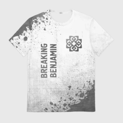 Мужская футболка 3D Breaking Benjamin - white gradient вертикально