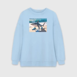 Женский свитшот oversize без начеса хлопок Тралалеро Тралала Артём