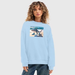 Женский свитшот oversize без начеса хлопок Тралалеро Тралала Артём - фото 2