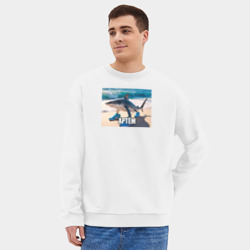 Мужской свитшот oversize без начеса хлопок Тралалеро Тралала Артём - фото 2