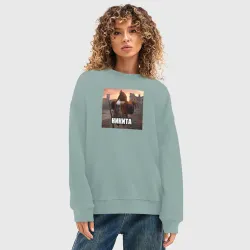 Женский свитшот oversize без начеса хлопок Никита - фото 2