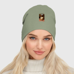 Женская шапка демисезонная Вика брейнротная лошадь - фото 2