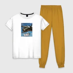 Женская пижама с белой футболкой хлопок Бомбардило Крокодило Олег
