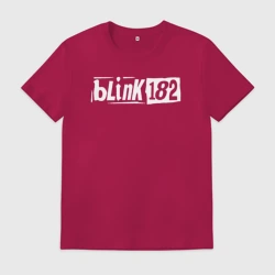 Мужская футболка хлопок Blink 182 трафарет белый