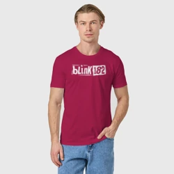 Мужская футболка хлопок Blink 182 трафарет белый - фото 2