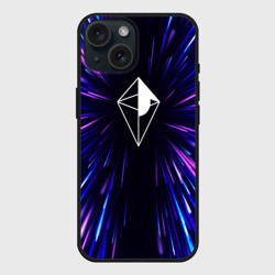 Чехол силиконовый для Apple iPhone 15 матовый No Man's Sky neon energy