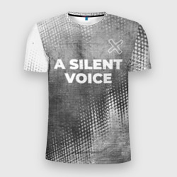 Мужская футболка 3D Slim A Silent Voice - grey gradient посередине