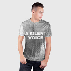 Мужская футболка 3D Slim A Silent Voice - grey gradient посередине - фото 2