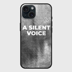 Чехол силиконовый для Apple iPhone 15 матовый A Silent Voice - grey gradient посередине