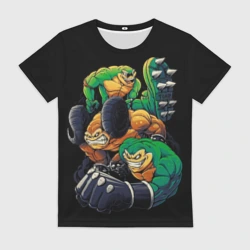 Женская футболка 3D Battletoads trio 
