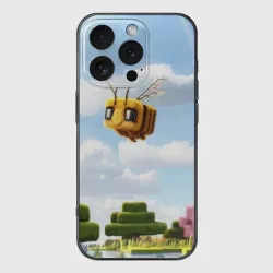Чехол для iPhone 16 Pro Max силиконовый с защитой камеры Пчёлка - Minecraft