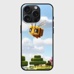 Чехол силиконовый для Apple iPhone 15 Pro Мax матовый Пчёлка - Minecraft