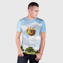 Мужская футболка 3D Slim Пчёлка - Minecraft - фото 2