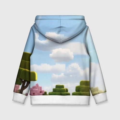 Детская толстовка 3D с принтом Пчёлка - Minecraft, вид сзади #1