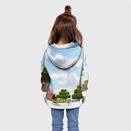 Детская толстовка 3D с принтом Пчёлка - Minecraft, вид сзади #2