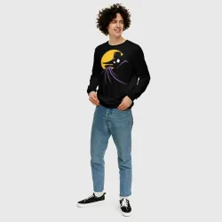 Мужской свитшот 3D Чёрный Плащ утка - фото 5