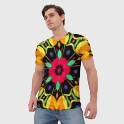 Мужская футболка 3D Салатовый калейдоскоп - фото 2
