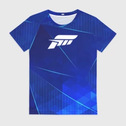 Женская футболка 3D Forza Horizon blue poly