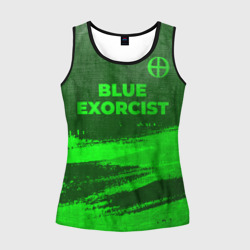 Женская майка 3D Blue Exorcist - green gradient посередине