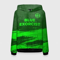 Женская толстовка 3D Blue Exorcist - green gradient посередине