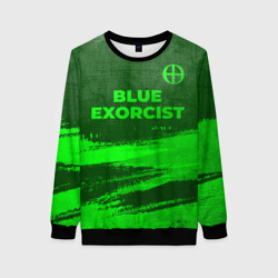 Женский свитшот 3D Blue Exorcist - green gradient посередине
