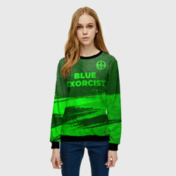 Женский свитшот 3D Blue Exorcist - green gradient посередине - фото 2