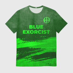 Мужская футболка 3D Blue Exorcist - green gradient посередине