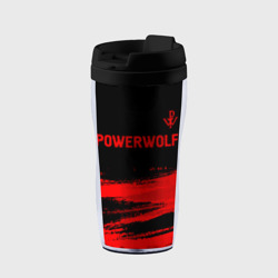 Термокружка-непроливайка Powerwolf - red gradient посередине