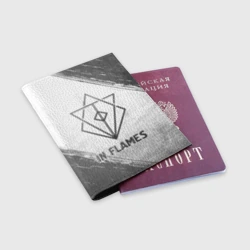 Обложка для паспорта матовая кожа In Flames - white gradient - фото 2