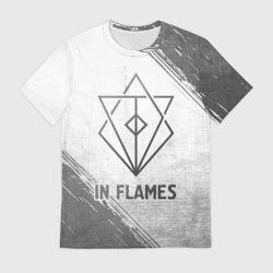 Мужская футболка 3D In Flames - white gradient