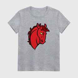 Женская футболка хлопок Красный мустанг