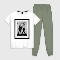 Женская пижама с белой футболкой хлопок Сид Вишес sex pistols 