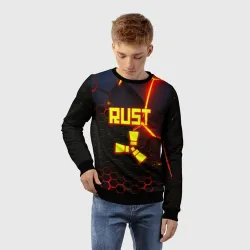 Детский свитшот 3D Rust hexagon краски - фото 2