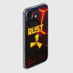 Чехол для iPhone 16 силиконовый с защитой камеры Rust hexagon краски - фото 2